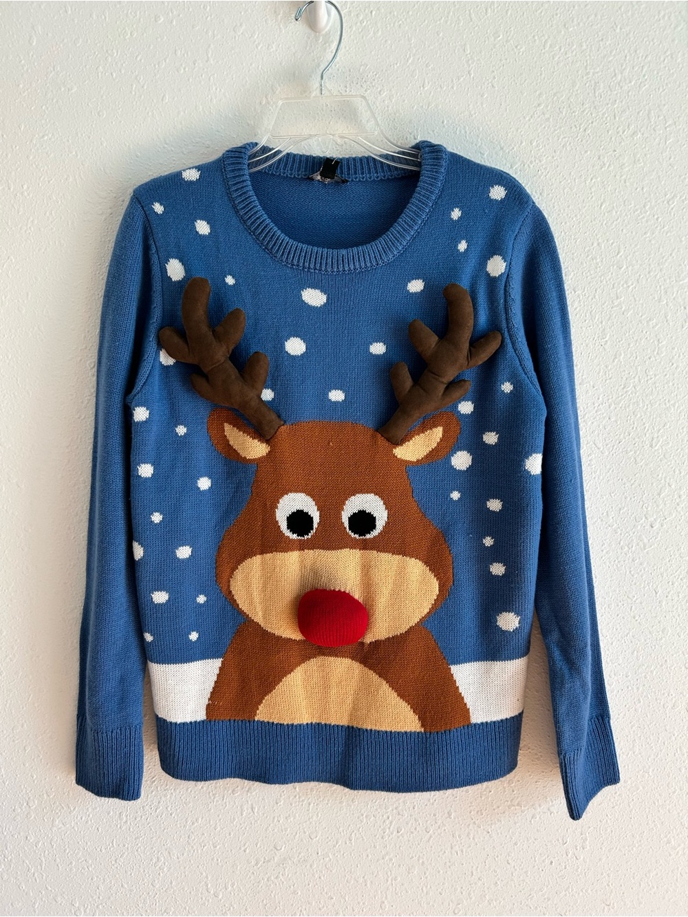 Reindeer 3D (Not So) Ugly Christmas Sweater Women's Size M Holiday Party NWT